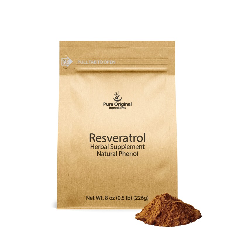 PURE ORIGINAL INGREDIENTS Resveratrol Powder, 8 oz, Phytoalexin, Polygonum Root