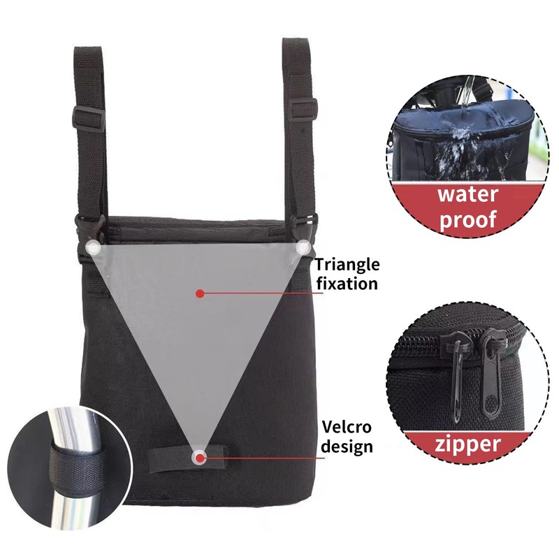 Waterproof Bicycle Bag Handlebar Black, Foldable Handlebar Bag for E-Bikes,