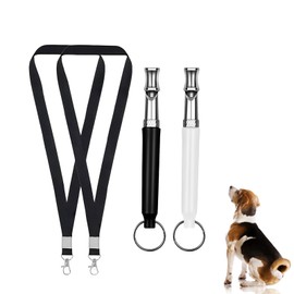 afhgdjr Pack of 2 Dog Whistles Rütter Recall Training Aids for Dogs, Training Aids for Dogs Whistles, Aid Whistle Dog Return Call, Ultrasonic Dog Whistle (Black, White)