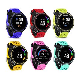 Colorful Replacement Silicone Bands with Pin Removal Tools for Garmin Forerunner 220/230/235/620/630/735XT (No Tracker, Replacement Bands Only)