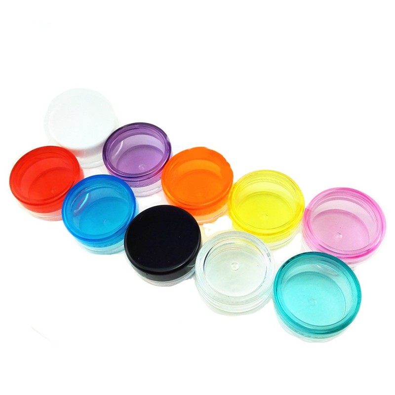 yueton?10 Empty Clear Boday Multi Color Top Lid Plastic Sample