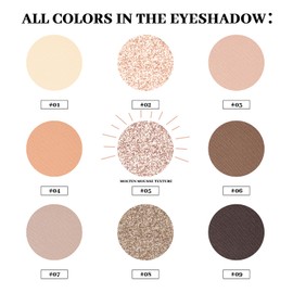 MYSTER ROSEY Neutral Eyeshadow Palette, Nude Eyeshadow Palette, Matte Eye Shadow Makeup Palette with Mirror, Long-Lasting Wear, Vegan, Cruelty-Free - 0.5oz (Satin Nude)
