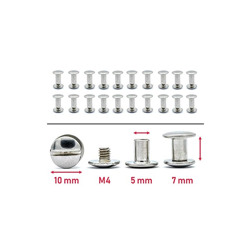My Belt - 20 Pieces Stainless Steel Book Screws 7