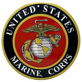 Ramsons Imports U.S. Marine Corps Emblem 12" Round Metal Sign, Made in USA