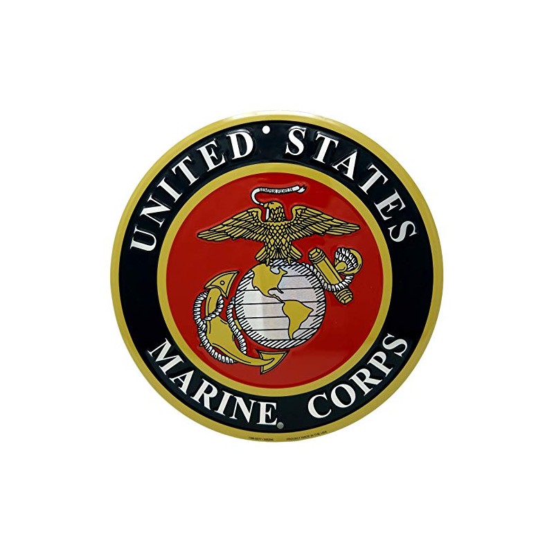 Ramsons Imports U.S. Marine Corps Emblem 12" Round Metal Sign,