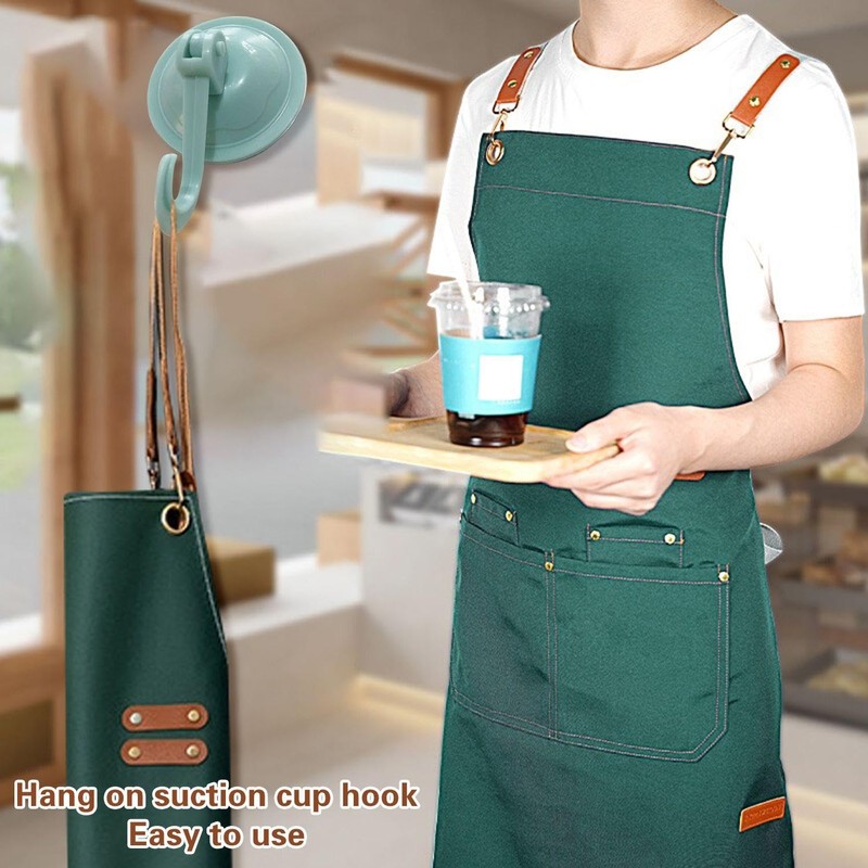 YSJCHEBS 1-Piece Canvas Apron, 1-Piece Hook, Adjustable Apron with Pockets,