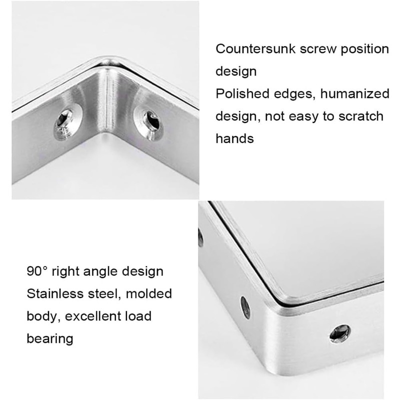 10 Piece L Shaped Brackets for Wood - Right Angle