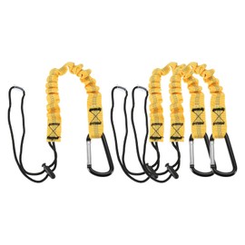MECCANIXITY Retractable Tool Lanyard 2ft with Single Aluminum Buckle and Adjustable Loop End, Maximum Weight Limit 10KG / 22lb, Safety Fall Protection Tools Leash, Yellow 3 Pack