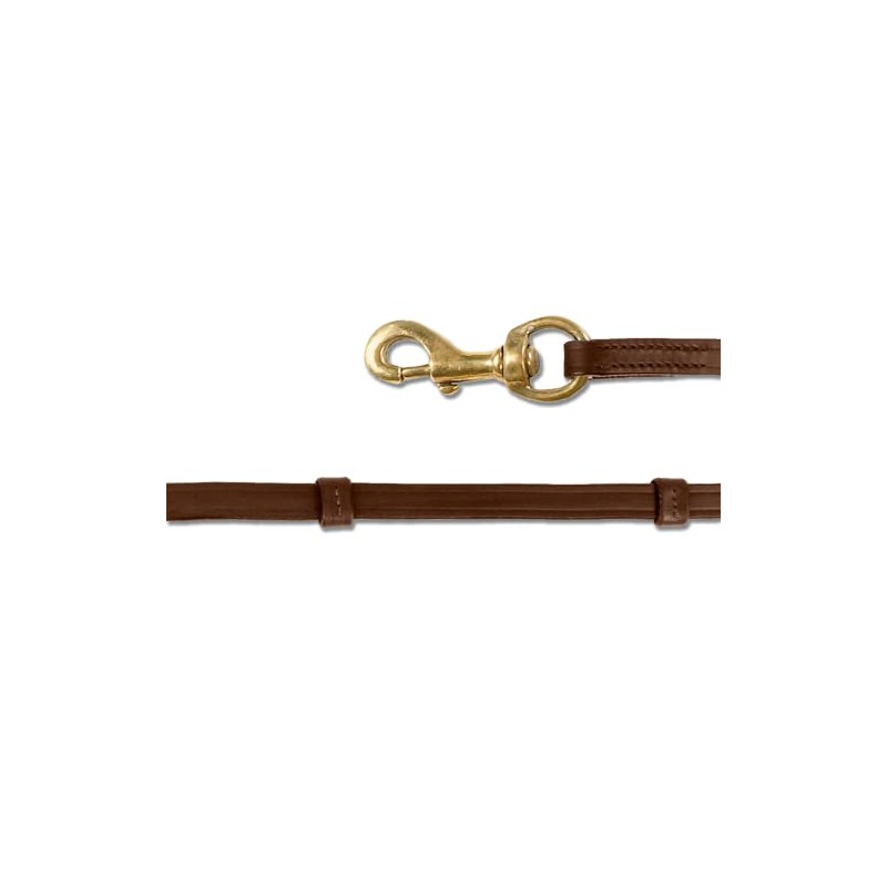Island Zügel mit Karabiner, braun/messing