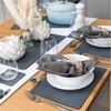 Sets of 4 Slate Grey Recycled Leather Placemats (28cm x