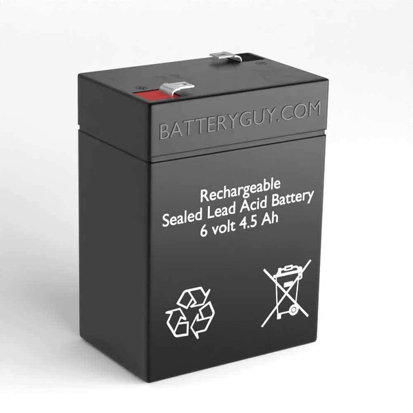 BatteryGuy LW-3FM4 Replacement 6V 4.5Ah SLA Battery Brand Equivalent (Rechargeable) - Qty of 1
