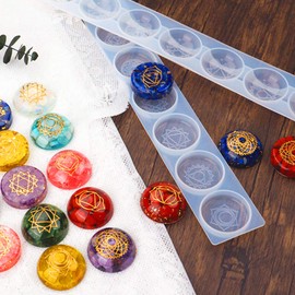 FineInno Resin Molds Merkaba,Chakra Epoxy Resin Molds,Silicone Pendant Molds,Sacred Geometry Epoxy Crystal Molds for Jewelry Necklace Gemstone Craft