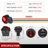 Nilight 5Pcs Waterproof Round Rocker Toggle Red LED Switch 12V
