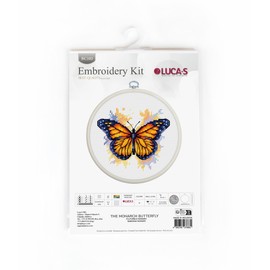 Luca-S Cross Stitch Kit with Hoop Included The Monarch Butterfly, BC102