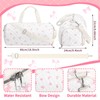 Dansydaisy Quilted Duffle Bag for Women Cotton Pink Bow Dance