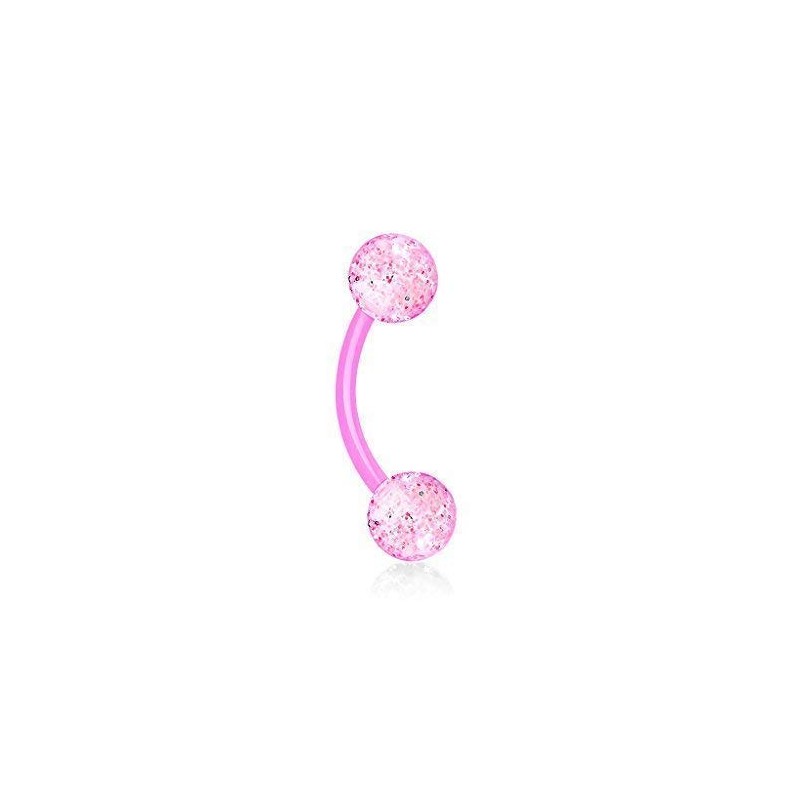 Tapsi´s Coolbodyart® Eyebrow Piercing Eyebrow Curve Bioflex, Plastic Bioflex