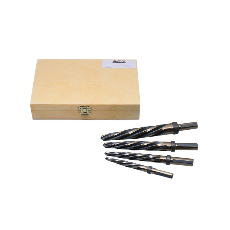 Accusize Industrial Tools - 4 Pc High-Speed Steel Spiral Flute