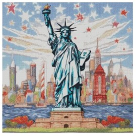 New York Statue of Liberty Cross Stitch Kit, 14 Count Aida, 250x250 Stitch, 45x45cm Counted Cross Stitch kit