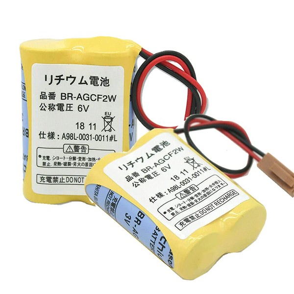 2Pcs BR-AGCF2W / A98L-0031-0011#L 6V 2200mAH Replacement PLC Lithium Battery