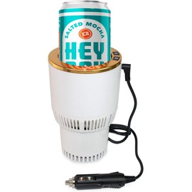 2-in-1 Smart Heating Cooling Car Cup Car Cooling and Heating Cup Holder Display One-touch Adjustment Function Suitable for Commuter Road Travelers Holiday（White Gold）