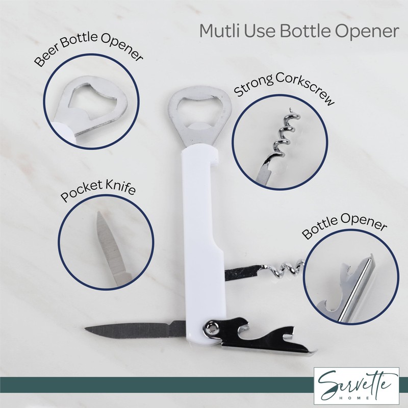 Waiter Corkscrew and Beer Bottle Opener Multifunction Tool (Navy)