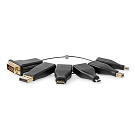 Nedis CCGB34999BK HDMI™ Adapter | DisplayPort Male/DVI-D 24+1-Pin Male/HDMI™ Micro Male/HDMI™ Mini Male/Mini DisplayPort Male/USB-C™ Male | Black