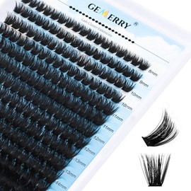 Individual Eyelashes, 80D DIY Cluster Eyelashes, 0.07 mm, C Curl, Individual Eyelash Extensions, Volume Eyelashes, Home GEMERRY Eyelashes (80D-0.07C-8-16 Mix)