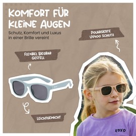 Maesy Lino Children's Sunglasses for 3-6 Years - UV400 Polarised Protection - Flexible and Flexible Frame - Safe and Comfortable Children's Sunglasses for Toddlers and Three Cheese Highs, blue