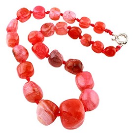 Handmade Gemstone Bead Necklace for Women | Eye-catching Natural Agate Gemstone Necklace in Pink, Pearl, Agate