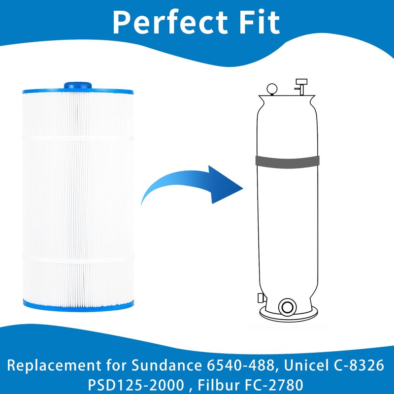 Savener Spa Filter Compatible with 6540-488,Sundance Double End 120, PSD125-2000,