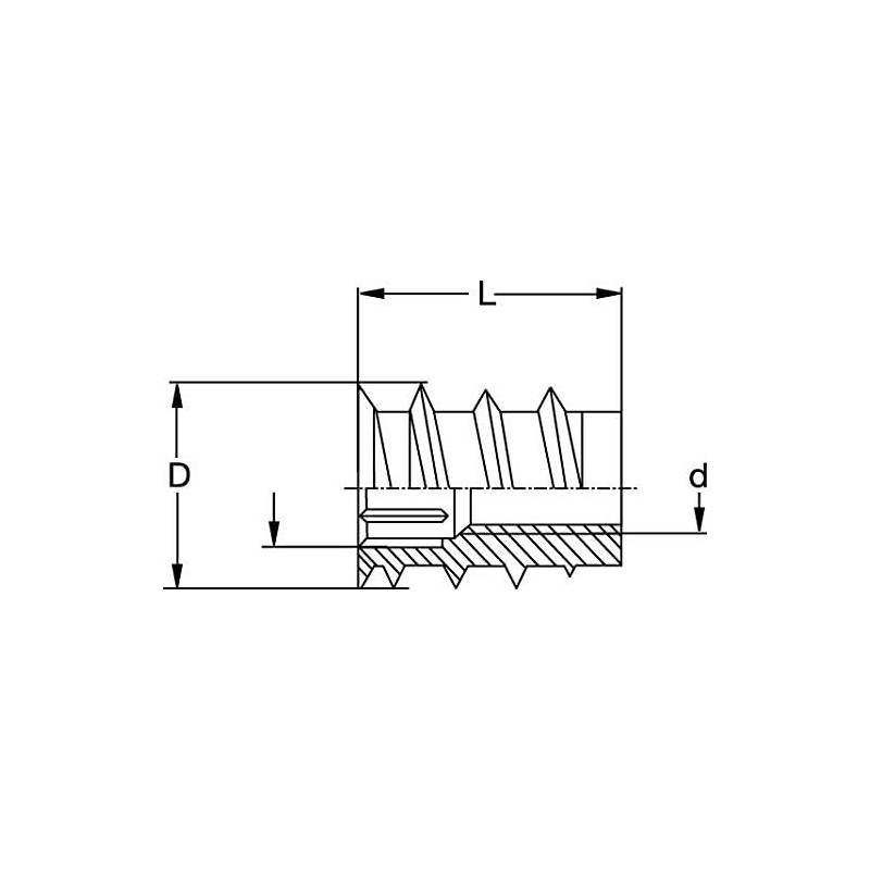 Made in Germany Threaded Steel Insert, (50 pcs.) with hex