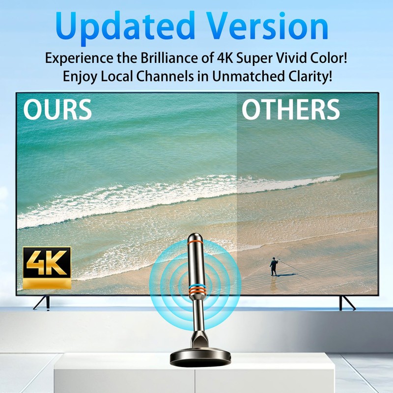 Digital HDTV Antenna,Satellite HD TV Antenna with 121Miles, Directional 360