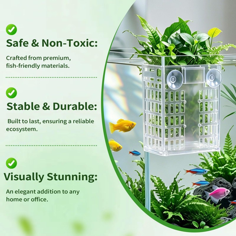 Upgraded Adjustable Aquarium Plant Holder,Fish Tank Plants Holder,Top Hanging Design,Adjustable