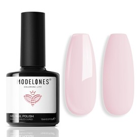 modelones modelones Pink Gel Nail Polish, 15 ML Baby Pink Gel Polish Light Soft Pink Pastel Pink Nail Polish Soak Off Spring Nail Art Gel Design Manicure Salon DIY Home Gift for Women Girlfriend