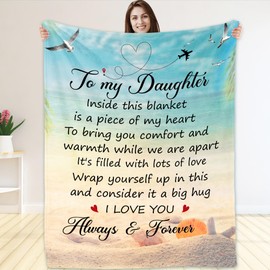 Fastpeace Daughter Gifts from Mom and Dad – to My Daughter Blanket, Thoughtful Christmas, Birthday, or Graduation Gift, Best Gift Idea for Her, Soft and Cozy Throw Blanket 50x60 Inches