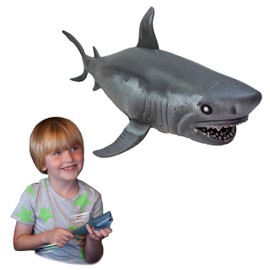 Rep Pals - Great White Shark, Stretchy Toy from Deluxebase. Super Stretchy Animal replicas That Feel Real, Great for Kids