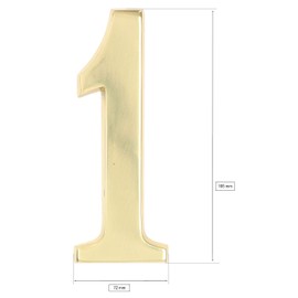 KOTARBAU® 3D House Number "1" Brass 20 cm Door Number for Houses Settlements Hotels Apartments 100% Brass