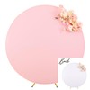 7.2 FT White and Pink Round Backdrop Cover Circle Arch