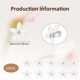 Cute Mini Hair Clips White Flowers, 10 Pieces Small Flower Hair Clip, Mini Flower Claw Clips, Decorative Hair Accessories for Women, Girls, Birthday Party, Weddings