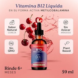 SEREMONY Vitamina B12 Metilcobalamina Sublingual Líquida en Gotas