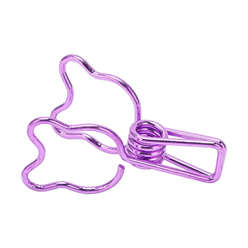 100Pcs Binder Clips Hollow Cute Bear Shape Sturdy Metal Small