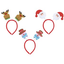 Iconikal Christmas Headband Party Bopper (Snowman, Reindeer, and Santa) 4-Pack