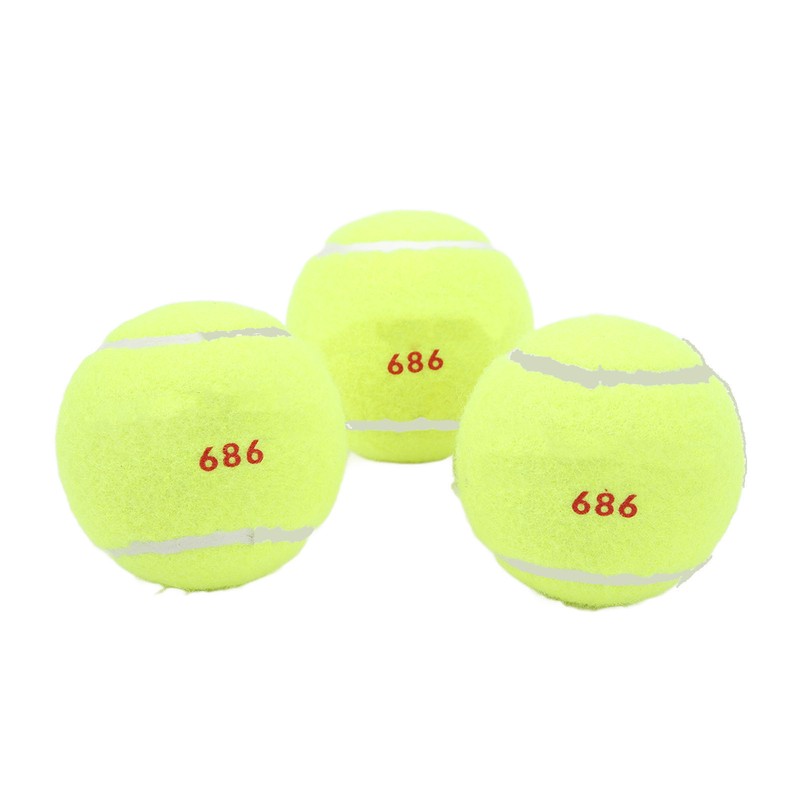 3Pcs Training Tennis Balls 2.6in Chemical Fiber Silicone Accurate Portable