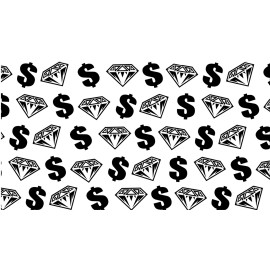 ONE15 DIAMONDS & DOLLARS VINYL PAINTING STENCIL FOR SHOES & SMALL OBJECTS