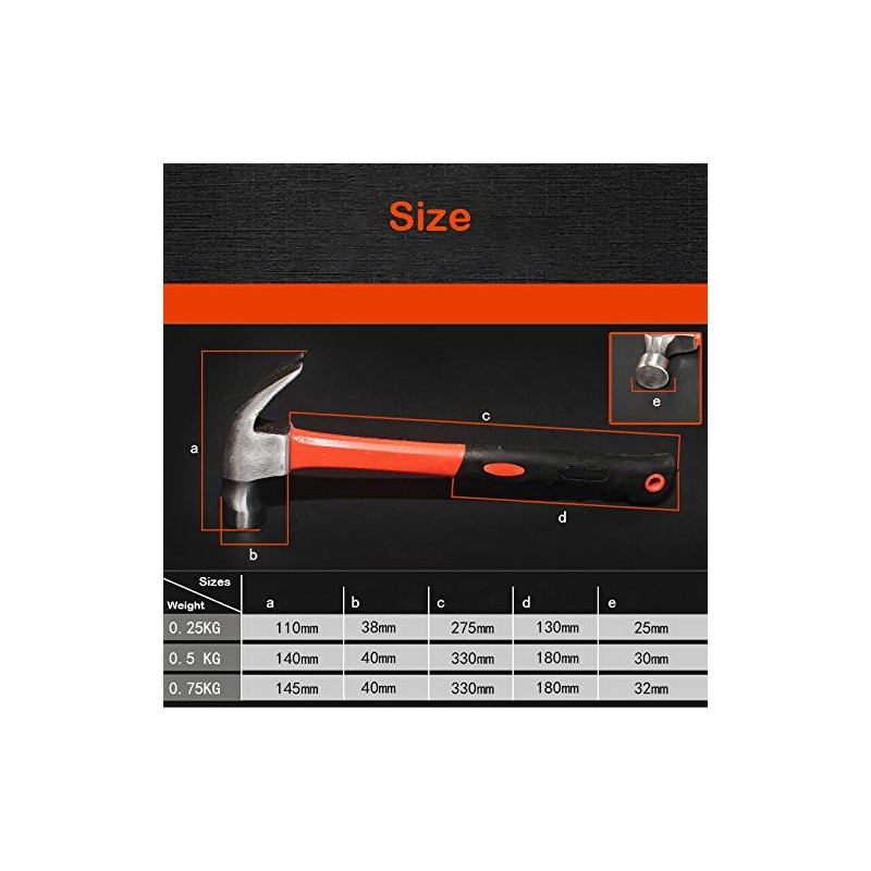 Claw Hammer Nail Hammer Tool Multifunctional Angle Hammer with Plastic