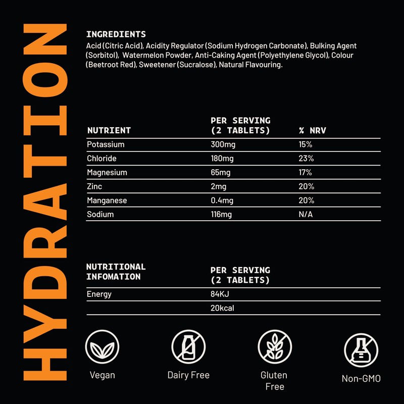 Hiro Hydration | Watermelon Hydration Tablets | Electrolytes Supplements