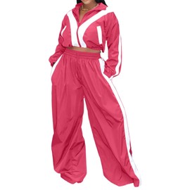 Lounge Sets for Women Windbreaker 2 Piece Set Comfy Jackets Drawstring Pants Tracksuit Essentials Travel Outfits Blue M