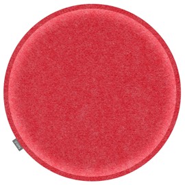 Feltd. Eco Felt Cushion Diameter 34 cm Round Universal Seat Cover - 30 Colours - Optional Including Non-Slip and Padded (Red)