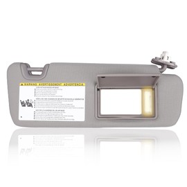 YUANCHINB Right Passenger Side Sun Visor Compatible with 2014 2015 2016 2017 2018 2019 Toyota Highlander with Mirror and Light Replaces OE 74310-0E074-B0, Gray