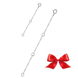 ELDA & CO. 2 Pack Sterling Silver Necklace Extenders Bracelet Extenders Chain Set Adjustable Length 2" 4"